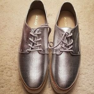 Silver Aldo Platform Shoes